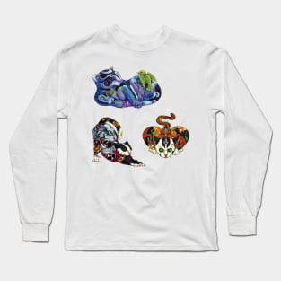 Monmon Japan Cats Sticker Pack Long Sleeve T-Shirt